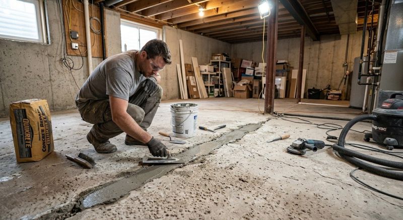 Cracked Basement Floor Repair in Sarasota, FL