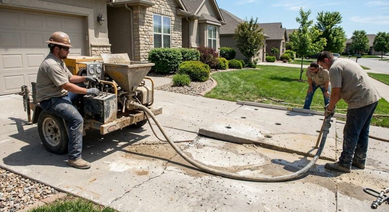 Sunken Driveway Lifting in West Des Moines, IA